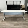 STAR│Bureau droit 180x70 - pied fixe│Blanc / Blanc