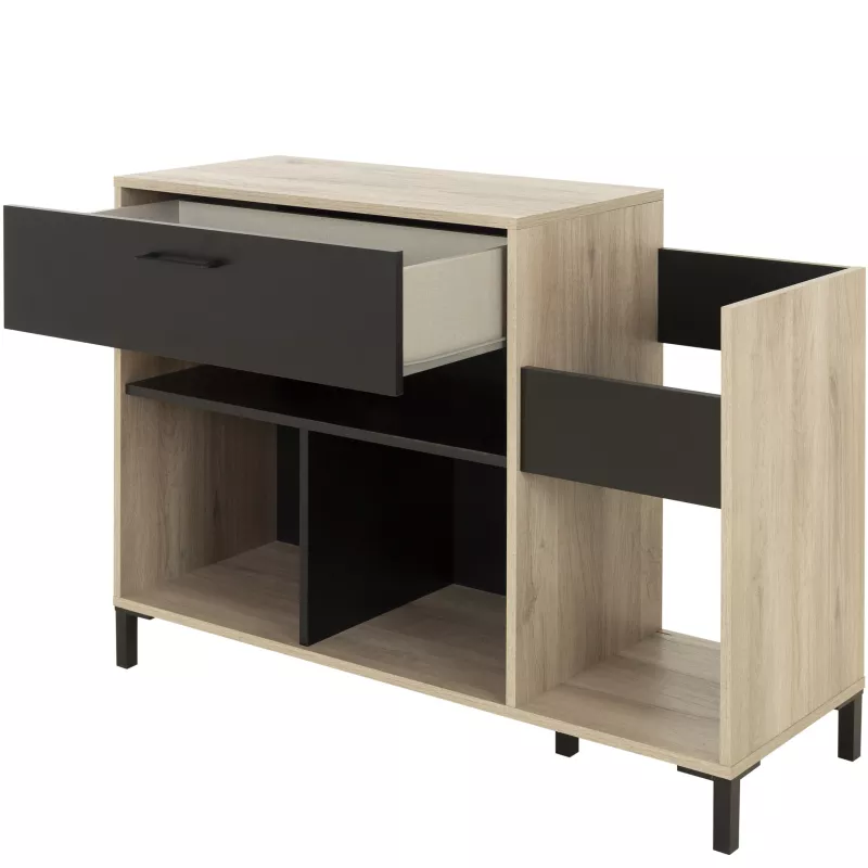 CHICAGO│Rangement Vinyles Niches & Tiroirs│40x115xh81 cm