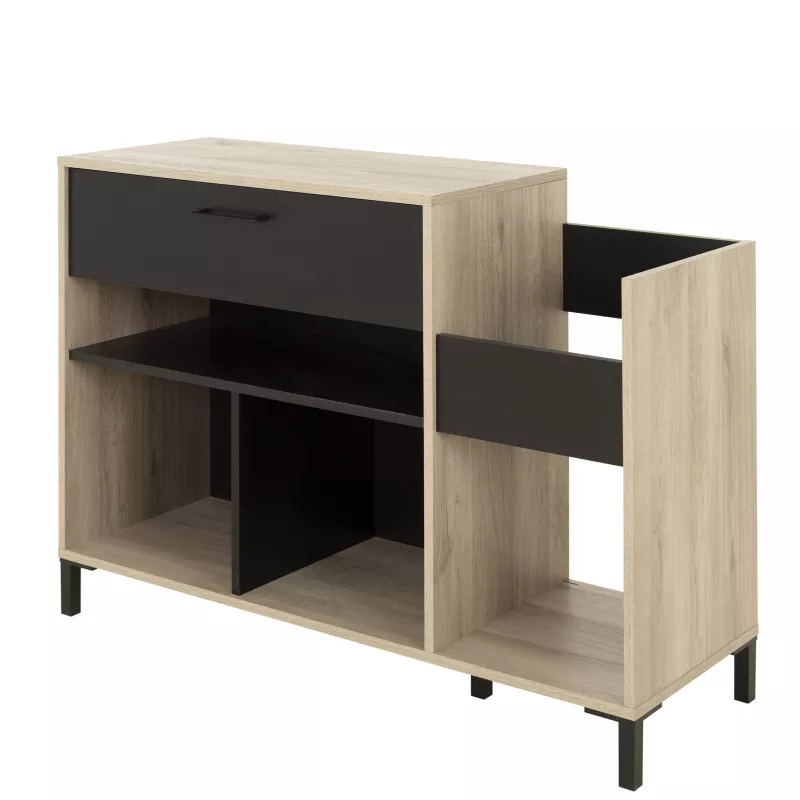 CHICAGO│Rangement Vinyles Niches & Tiroirs│40x115xh81 cm