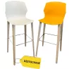 MY FRILL│Lot de 2 Tabourets 4 pieds chêne│Blanc et Orange Mandarin