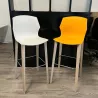 MY FRILL│Lot de 2 Tabourets 4 pieds chêne│Blanc et Orange Mandarin