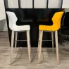 MY FRILL│Lot de 2 Tabourets 4 pieds chêne│Blanc et Orange Mandarin