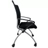 VIENA │Chaise de réunion pliantes avec accoudoirs - sur roulettes│Noir/Gris aluminium
