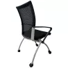 VIENA │Chaise de réunion pliantes avec accoudoirs - sur roulettes│Noir/Gris aluminium