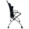 VIENA │Chaise de réunion pliantes avec accoudoirs - sur roulettes│Noir/Gris aluminium