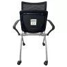 VIENA │Chaise de réunion pliantes avec accoudoirs - sur roulettes│Noir/Gris aluminium