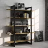 RUSSEL│Bibliothèque 5 tablettes│136x44xh180 cm