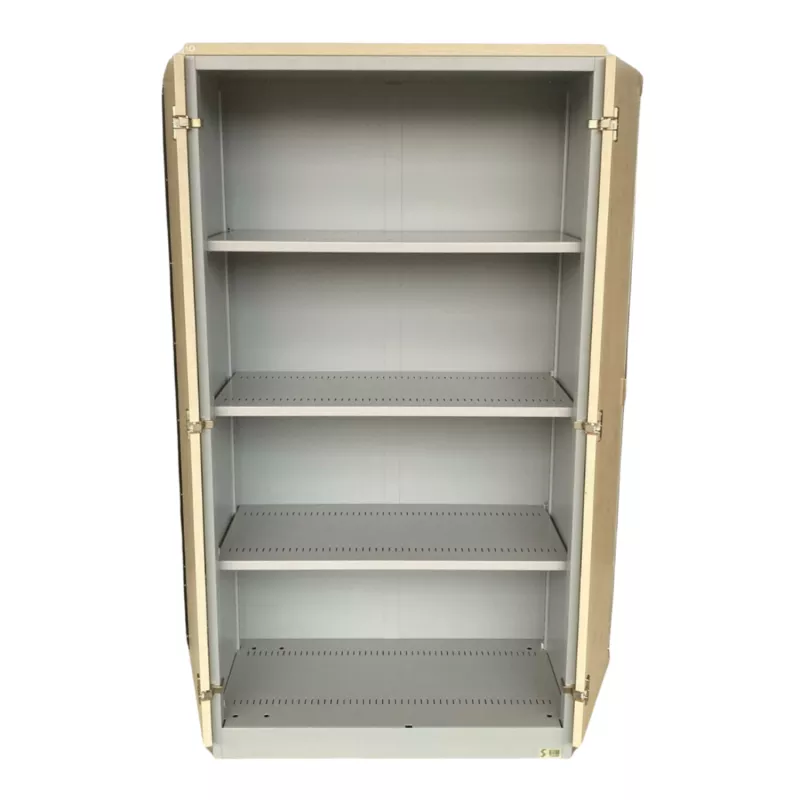LO LISTA│Armoire portes battantes│L 80 x H 150 cm│Erable blanc/Gris alu