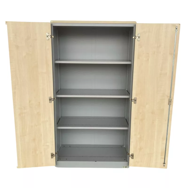 LO LISTA│Armoire portes battantes│L 80 x H 150 cm│Erable blanc/Gris alu