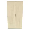 LO LISTA│Armoire portes battantes│L 80 x H 150 cm│Erable blanc/Gris alu