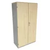 LO LISTA│Armoire portes battantes│L 80 x H 150 cm│Erable blanc/Gris alu