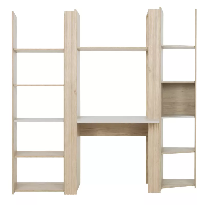 STRAW│Ensemble Bibliothèques + bureau│180x32/52xh175 cm
