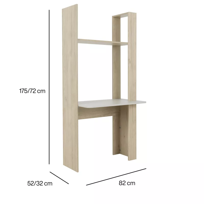 STRAW│Ensemble Bibliothèques + bureau│180x32/52xh175 cm