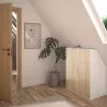 UNDER│Armoire sous pente 2 portes│Chêne│40x80xh110/70 cm