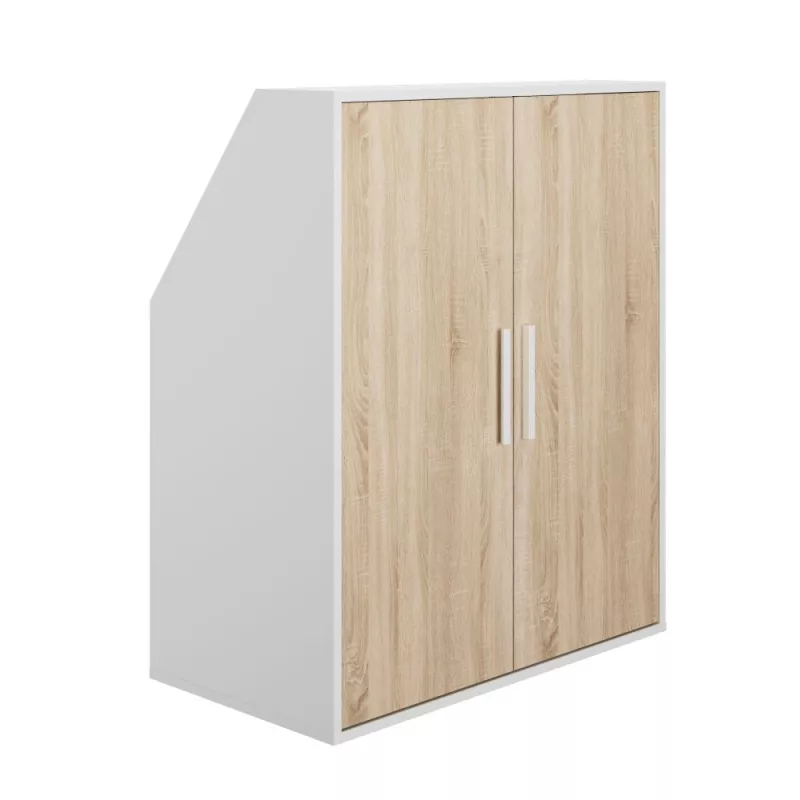 UNDER│Armoire sous pente 2 portes│Chêne│40x80xh110/70 cm