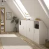 UNDER│Armoire sous-pente 2 portes│Blanc│40x80xh110/70 cm