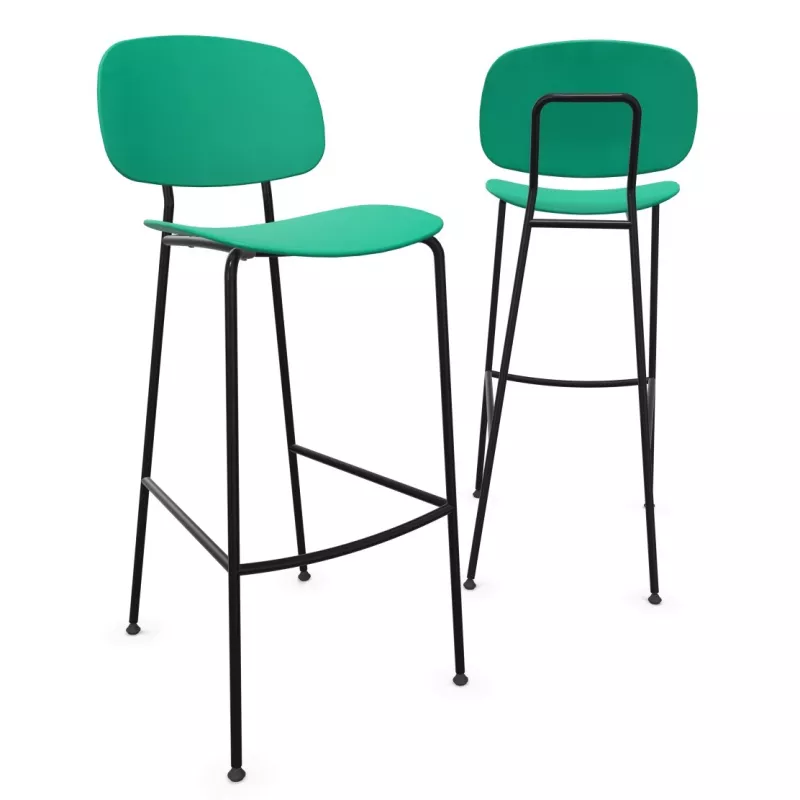 SOFIA│Tabouret 4 pieds esprit 50's│Polypropylène ou tissu