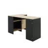 LIVERPOOL│Bureau étagères + porte│Noir│136x88xh76 cm