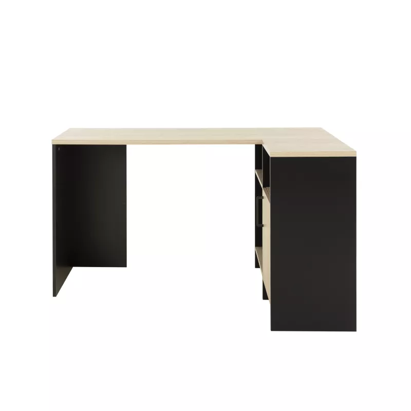 LIVERPOOL│Bureau étagères + porte│Noir│136x88xh76 cm
