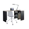LIVERPOOL│Bureau étagères + porte│Noir│136x88xh76 cm