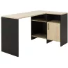 LIVERPOOL│Bureau étagères + porte│Noir│136x88xh76 cm