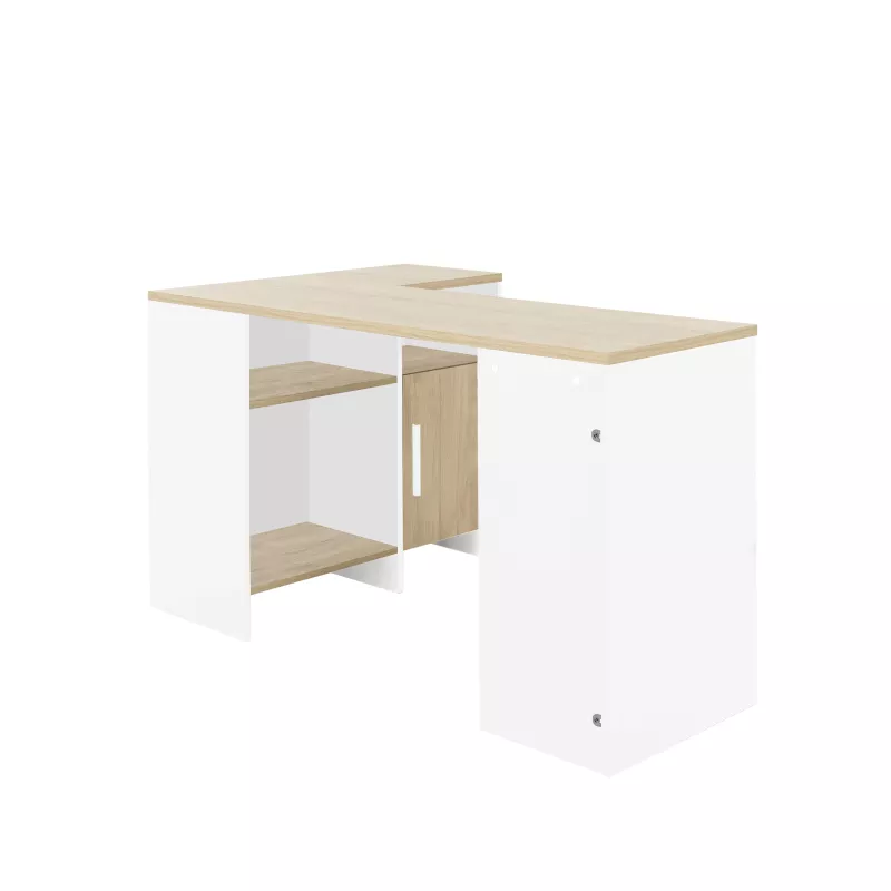 LIVERPOOL│Bureau étagères + porte│Blanc│136x88xh76 cm