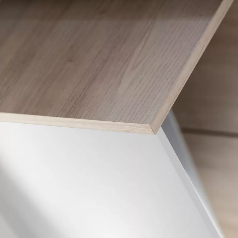 LIVERPOOL│Bureau étagères + porte│Blanc│136x88xh76 cm