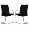 ISABEL│Lot de 2 Fauteuils visiteurs en tissu dossier haut structure grise ou chromée