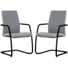 ISABEL│Lot de 2 Fauteuils visiteurs en tissu dossier haut structure noire