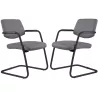 ISABEL│Lot de 2 Fauteuils visiteurs en tissu dossier bas structure noire
