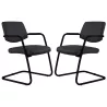 ISABEL│Lot de 2 Fauteuils visiteurs en tissu dossier bas structure noire