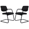 ISABEL│Lot de 2 Fauteuils visiteurs en tissu dossier bas structure noire