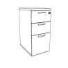 COMFORT│Caisson Hauteur bureau 3-4 tiroirs - profondeur 60│Unicolore structurex
