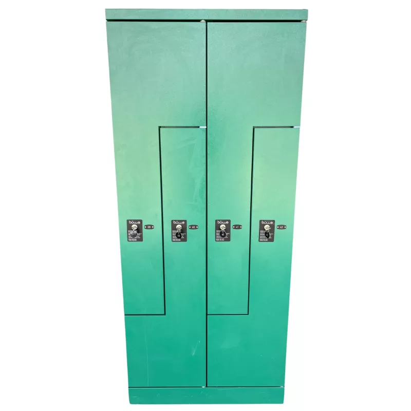 BUWA│Vestiaire monobloc métallique - 4 casiers│Vert sapin