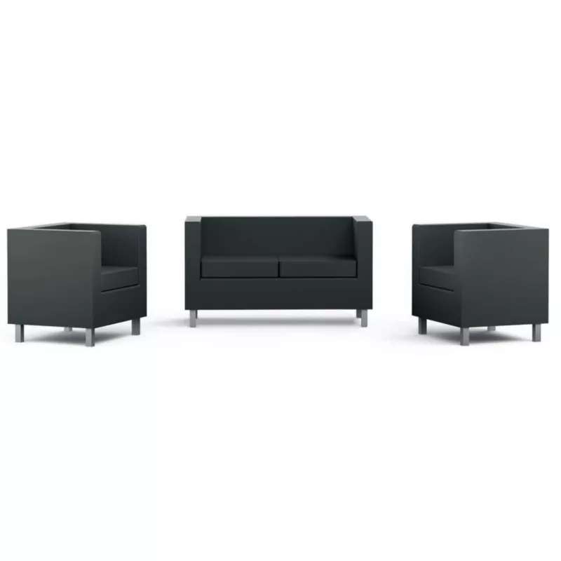 GALWAY│Fauteuil d'accueil 1 place - Similicuir noir