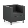 GALWAY│Fauteuil d'accueil 1 place - Similicuir noir