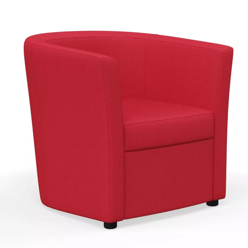 CÔME│Fauteuil d'accueil 1 place- Tissu noir ou rouge