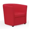 CÔME│Fauteuil d'accueil 1 place- Tissu noir ou rouge