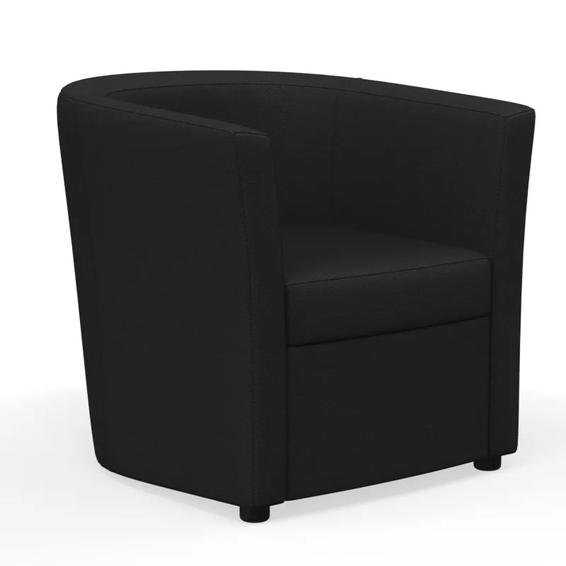 CÔME│Fauteuil d'accueil 1 place- Tissu noir ou rouge