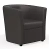 CÔME│Fauteuil d'accueil 1 place- Similicuir noir