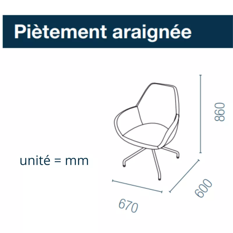 BIP│Chauffeuse Pied araignée en tissu noir