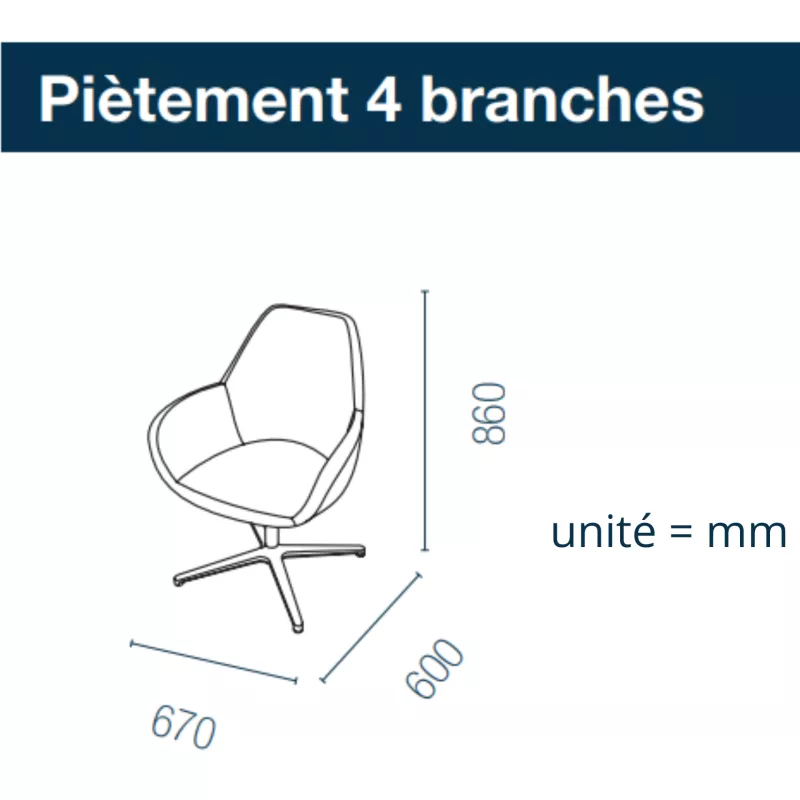 BIP│Chauffeuse Pied central 4 branches│Tissu