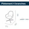BIP│Chauffeuse Pied central 4 branches│Tissu