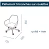 BIP│Chauffeuse réglable sur roulettes en tissu noir