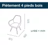 BIP│Chauffeuse Pieds bois et métal en tissu noir