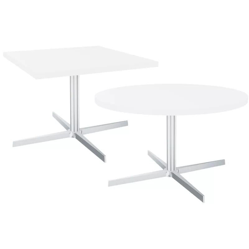 STAR│Table Basse carrée│Noir ou Blanc/Chromé