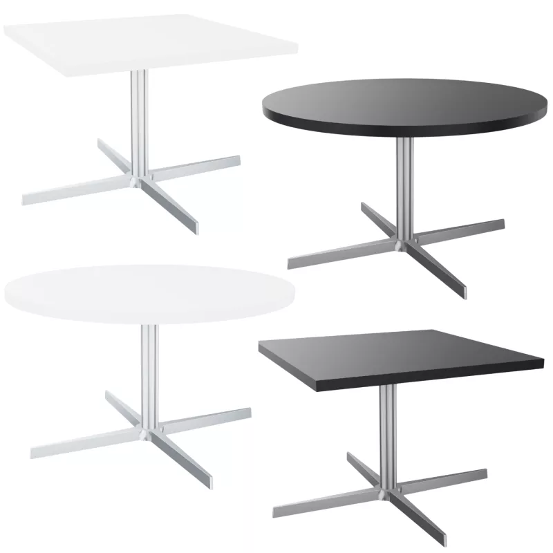 STAR│Table Basse ronde│Noir ou Blanc/Chromé