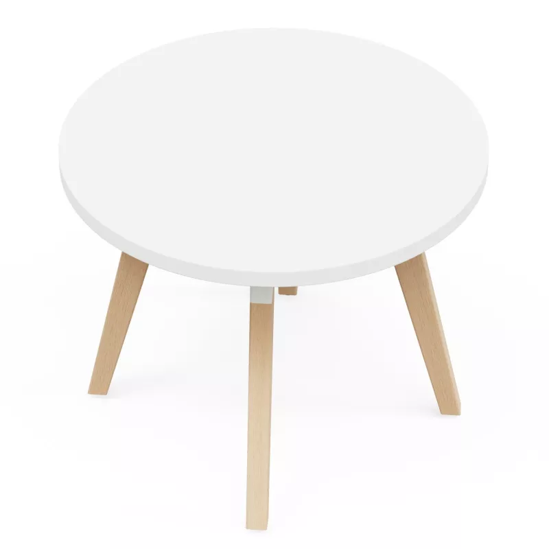 EVASION│Table Basse ronde ø 75 x H 45 cm│Noir ou blanc / Hêtre