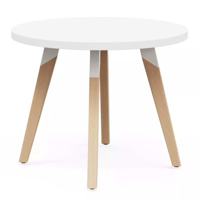 EVASION│Table Basse ronde ø 75 x H 45 cm│Noir ou blanc / Hêtre