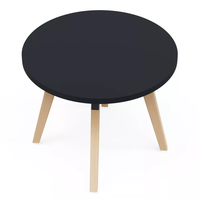 EVASION│Table Basse ronde ø 75 x H 45 cm│Noir ou blanc / Hêtre